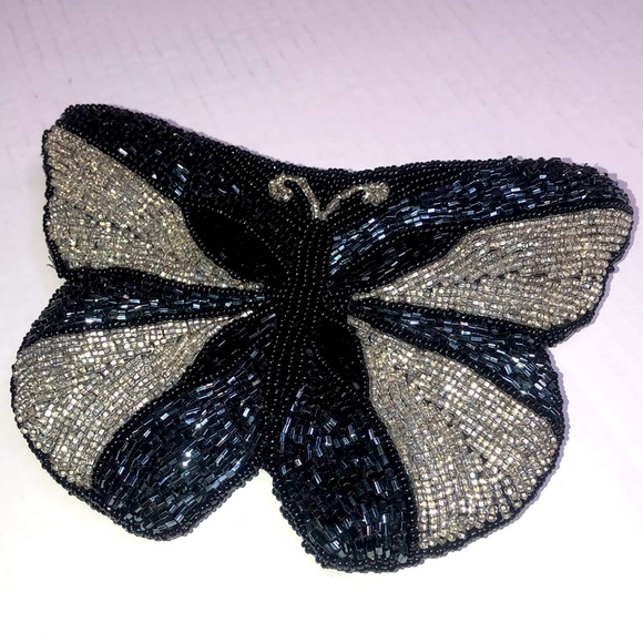 VTG Neiman Marcus Beaded Butterfly Coin Purse - Picture 3 of 9